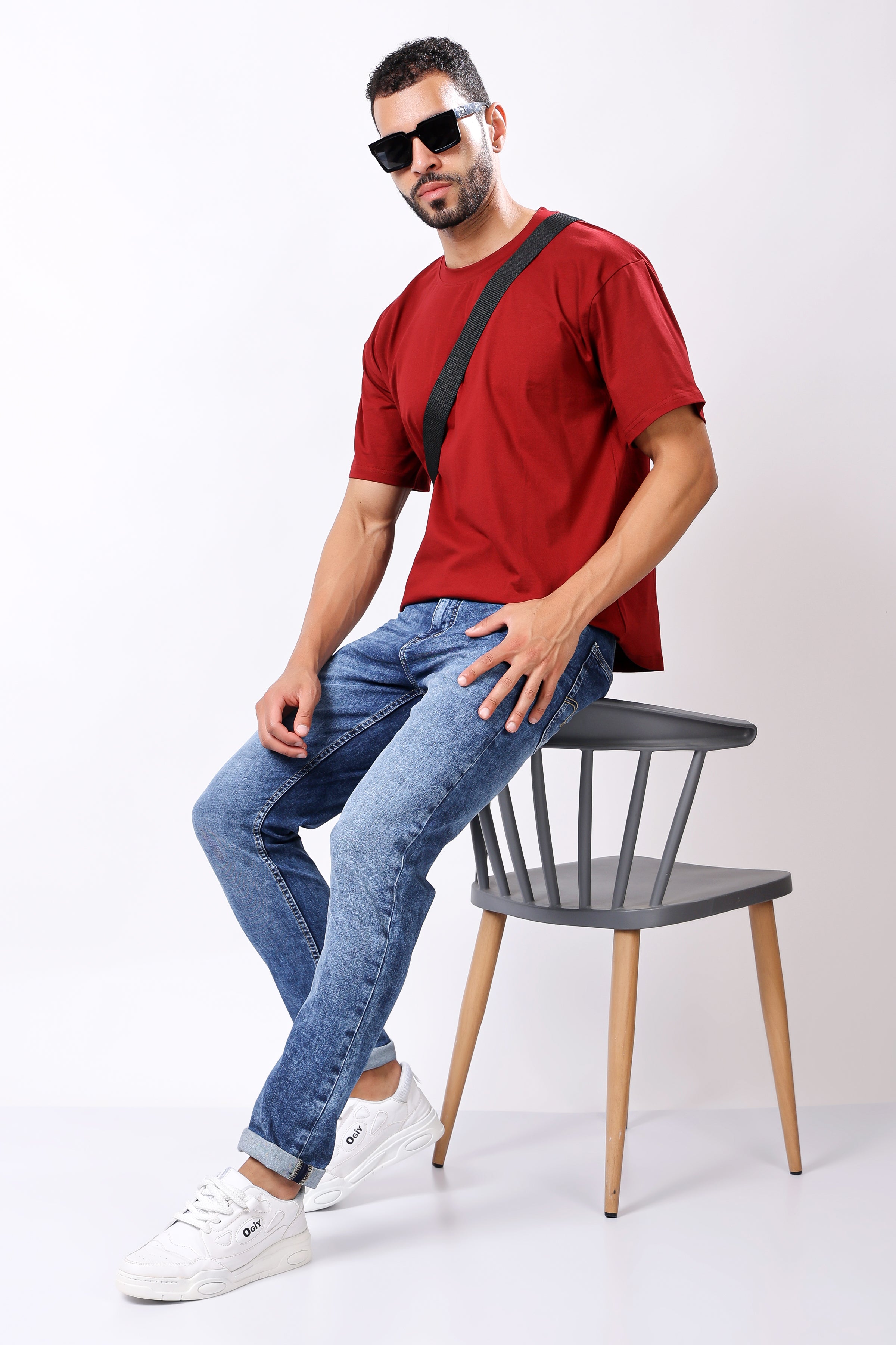 Stylox Men’s Drop Shoulder Round Neck Solid T-Shirt – Oversized Fit, Trendy & Comfortable Casual Wear - Stylox