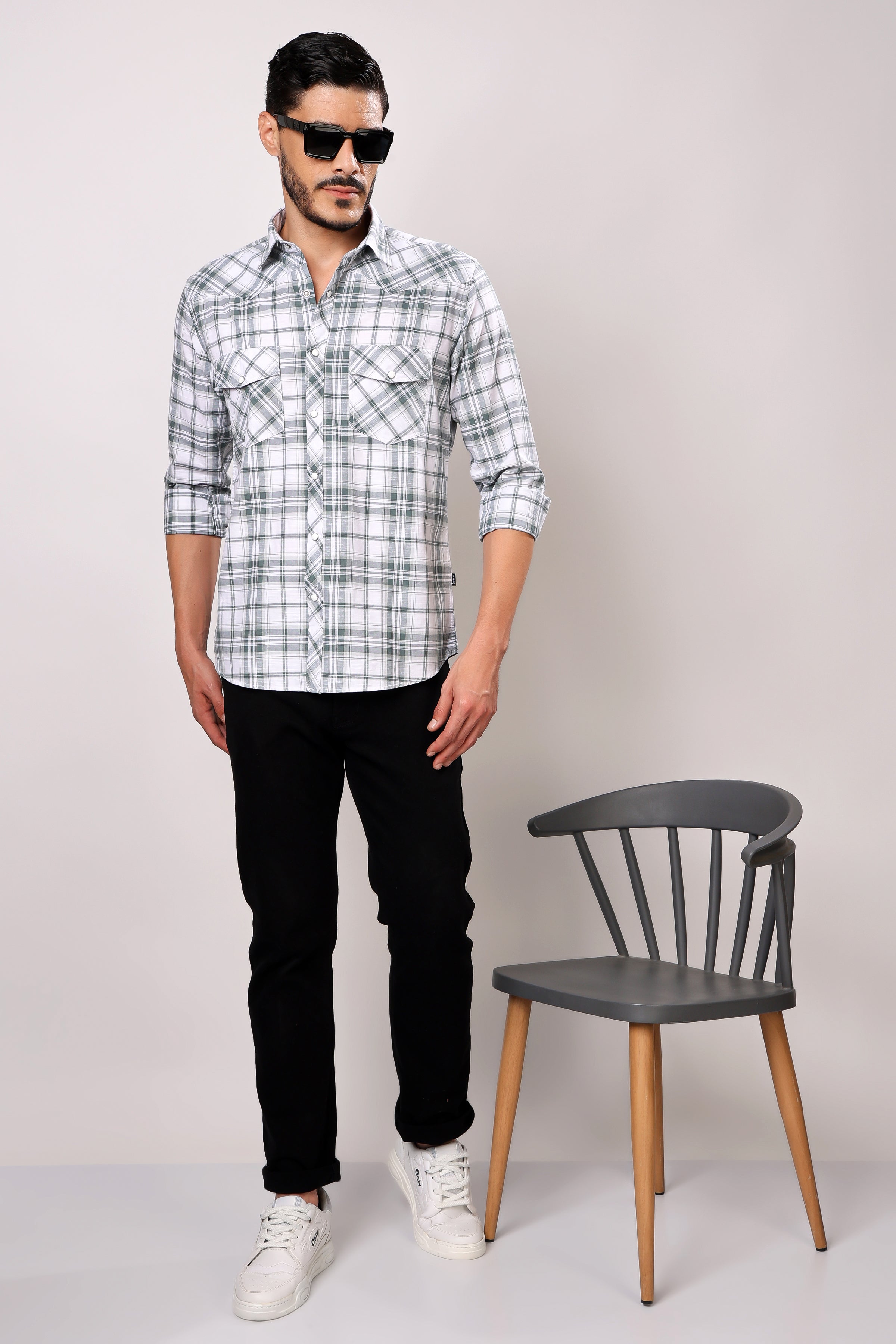 Stylox Men's Full Sleeve Casual Check Shirt