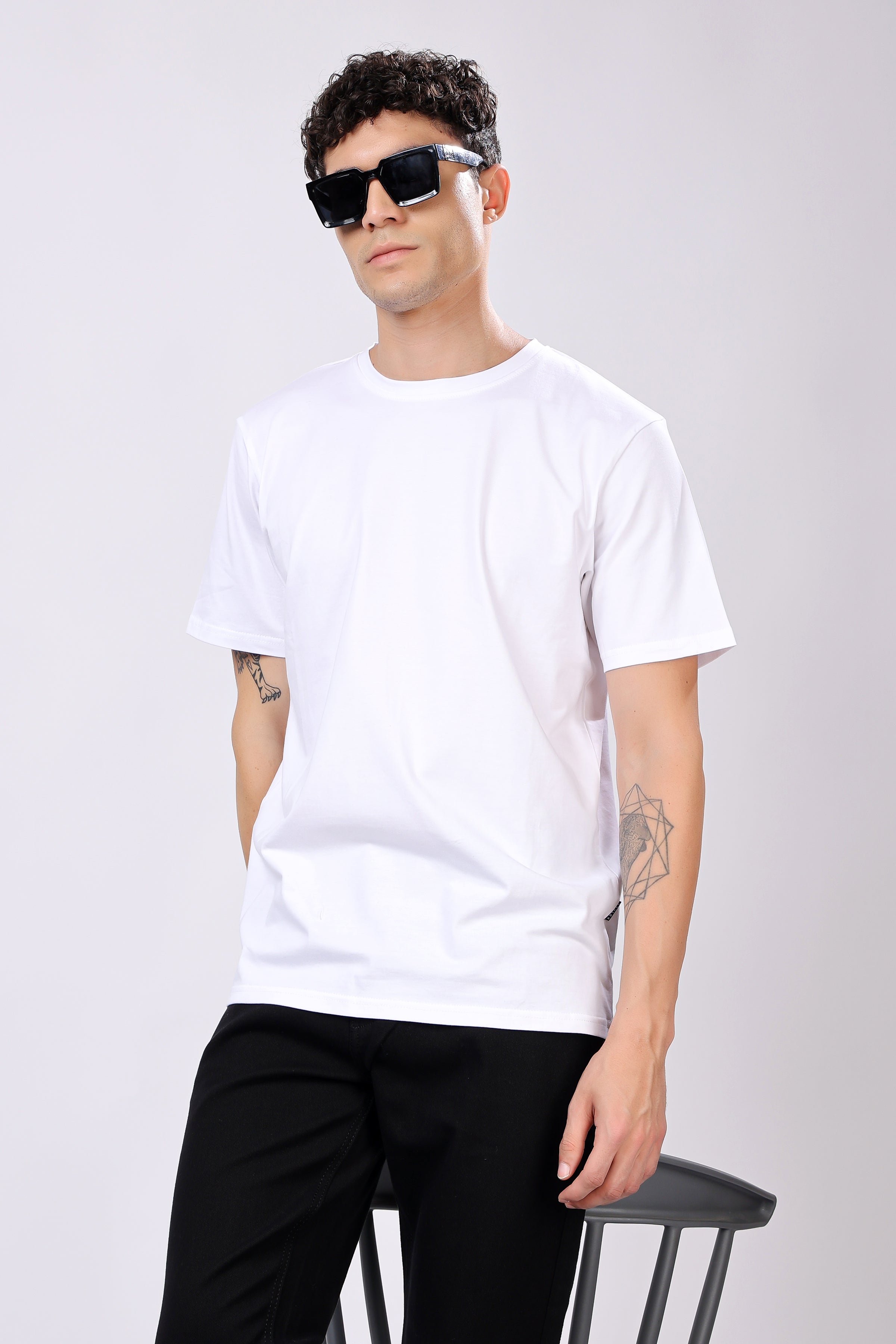 STYLOX Round Neck Solid T-Shirt - Stylox