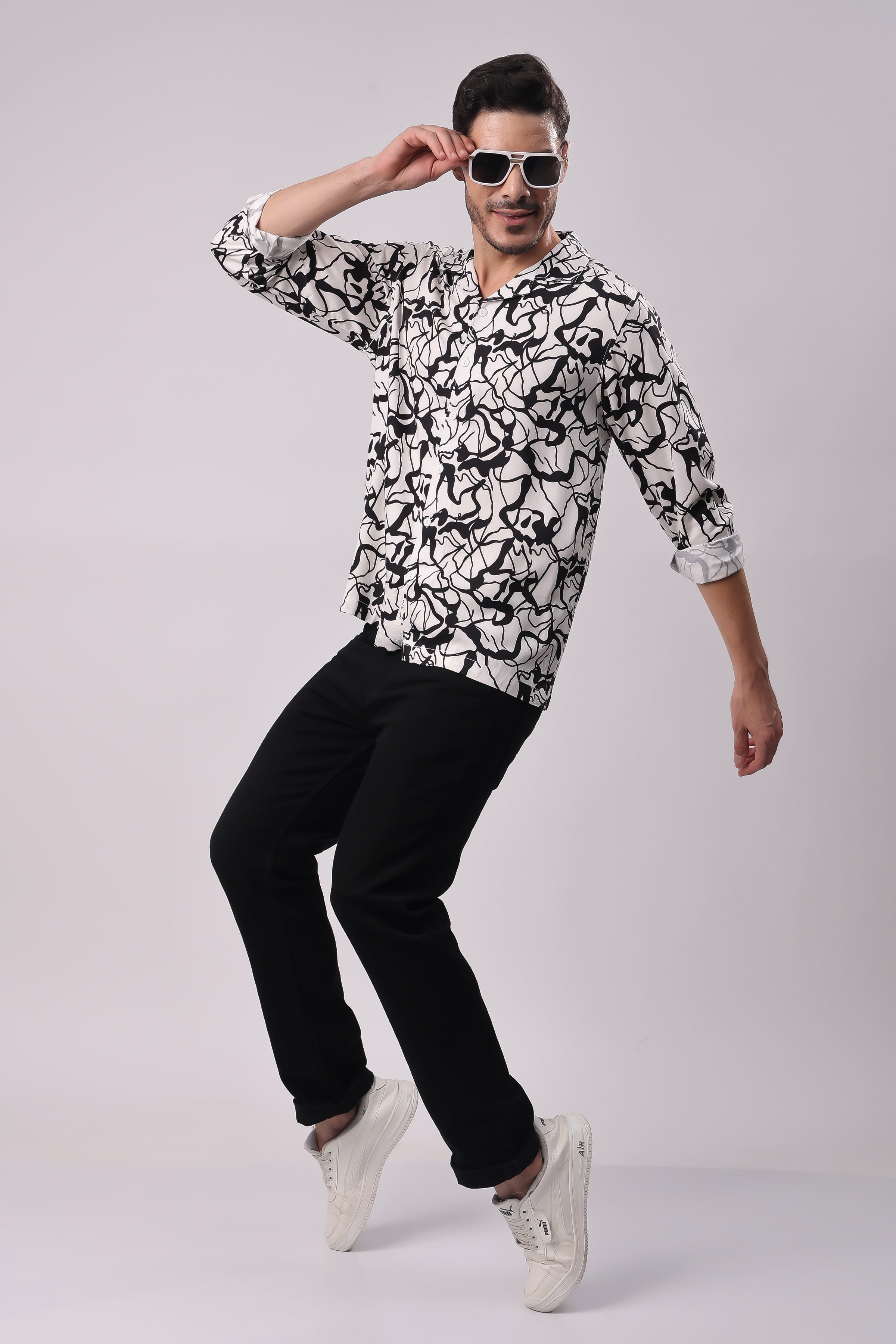 Stylox Mens Full Sleeve Printed Shirt - Stylox