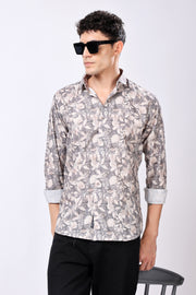 STYLOX Leaf Print Casual Full Sleeve Shirt