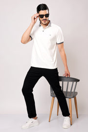 Stylox Men's Solid Polo Neck Casual T-Shirt