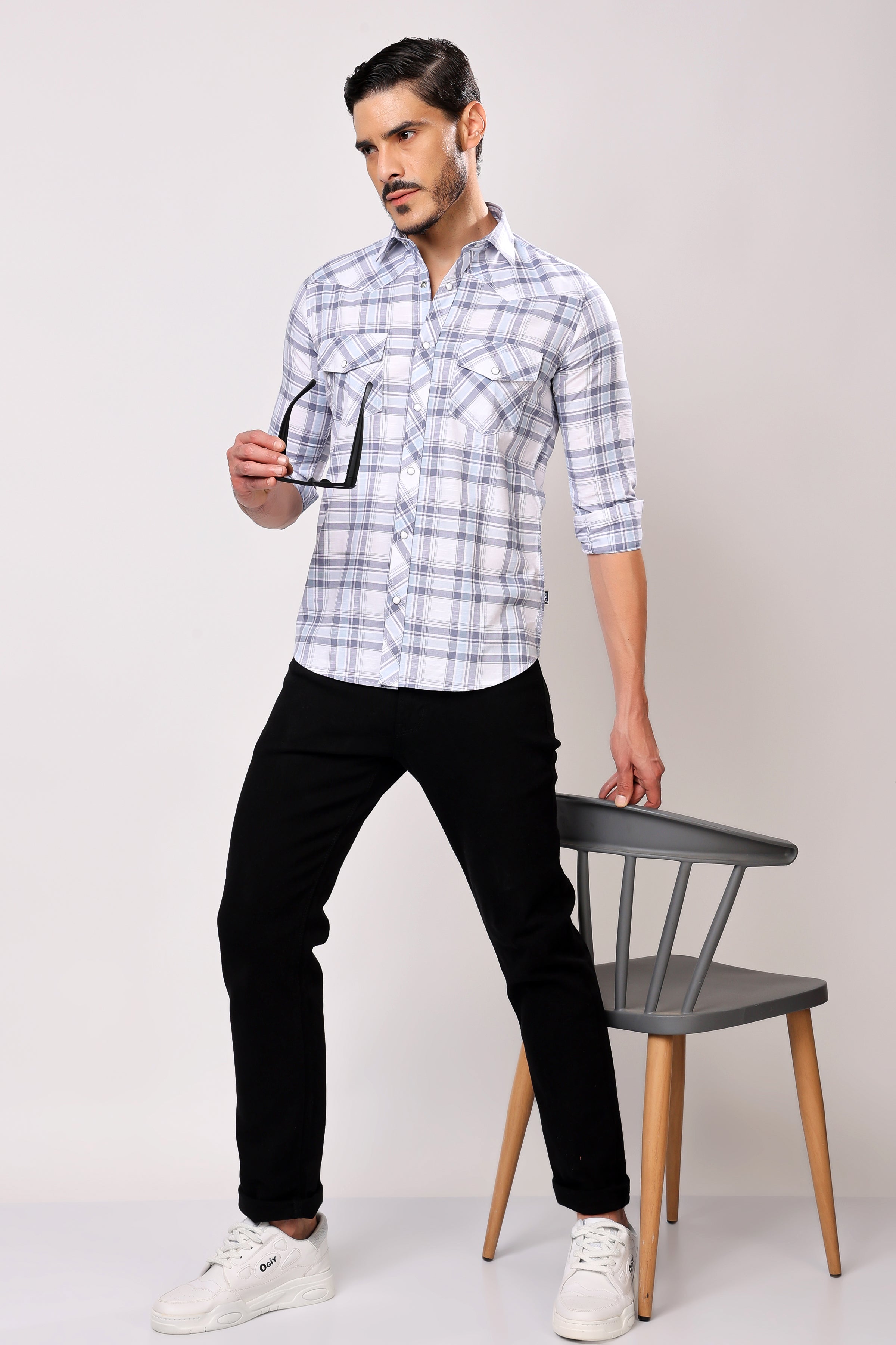 Stylox Men's Full Sleeve Casual Check Shirt