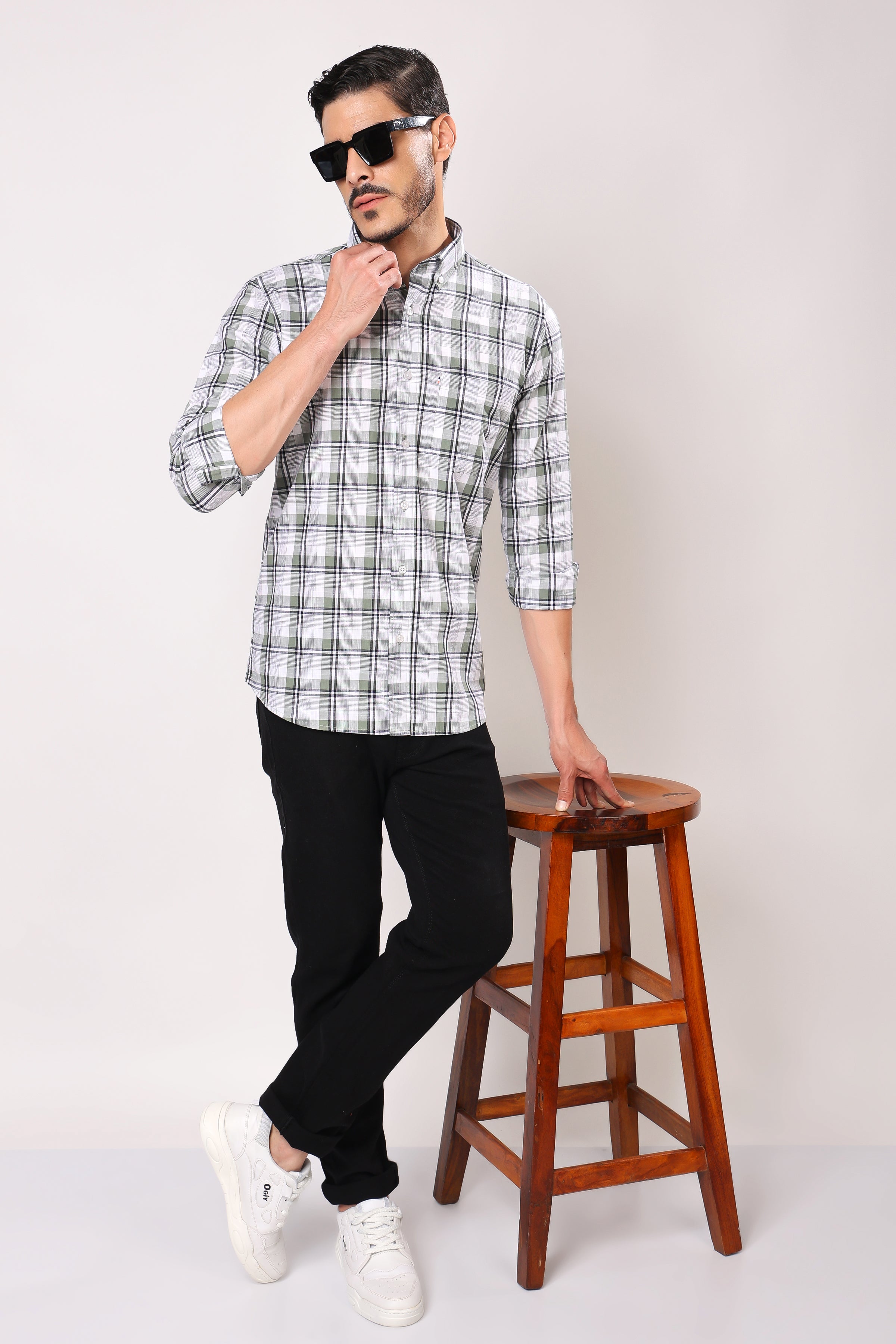 Stylox Regular Fit Full Sleeve Casual Check Shirt For Men - Stylox