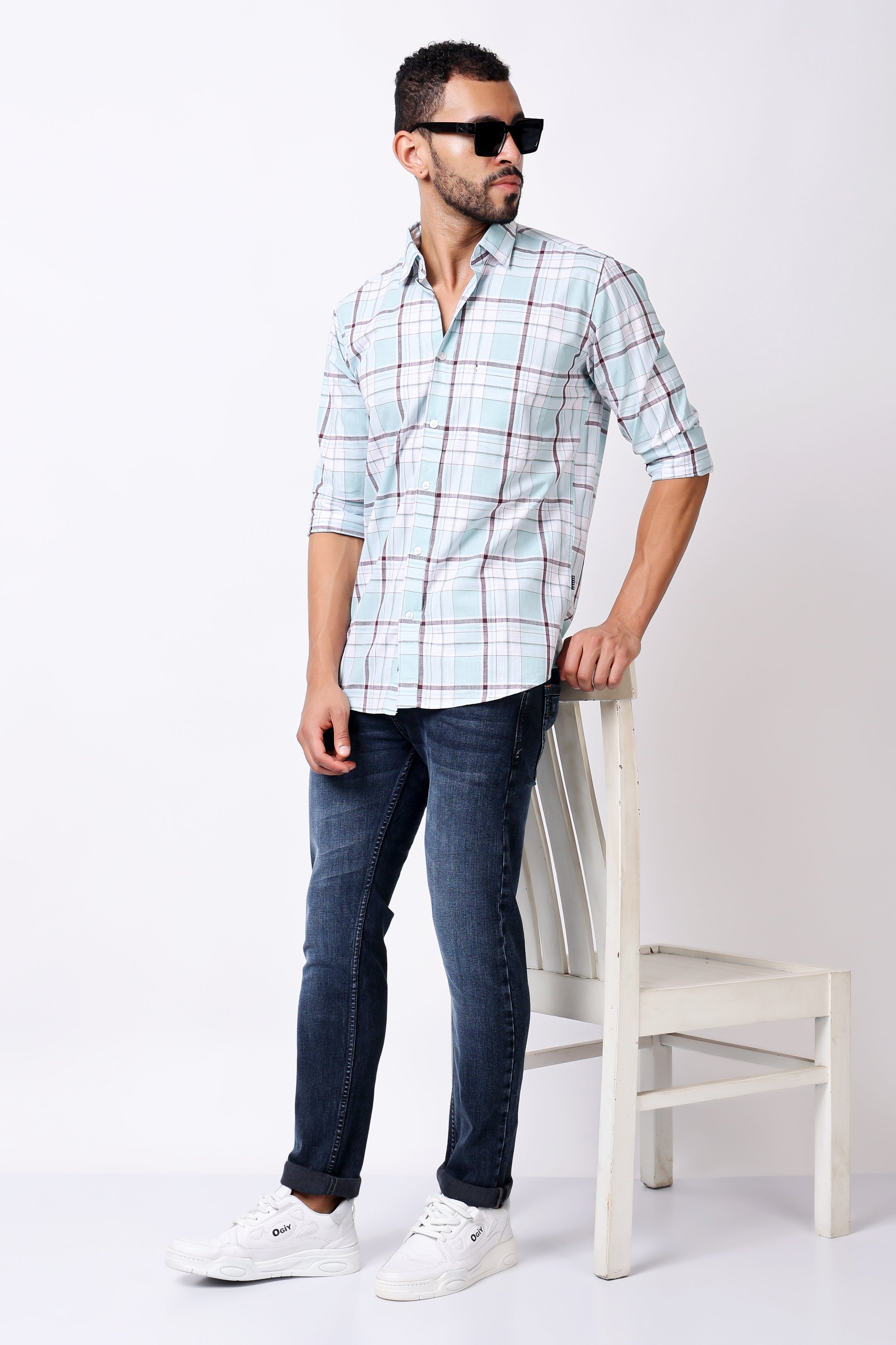 Stylox Regular Fit Full Sleeve Casual Check Shirt - Stylox