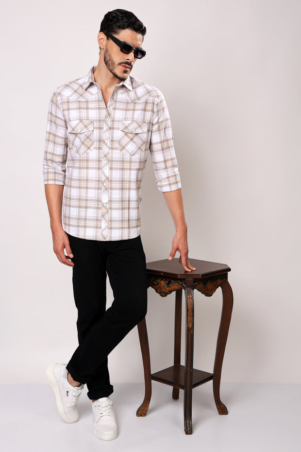 Stylox Men's Full Sleeve Casual Check Shirt