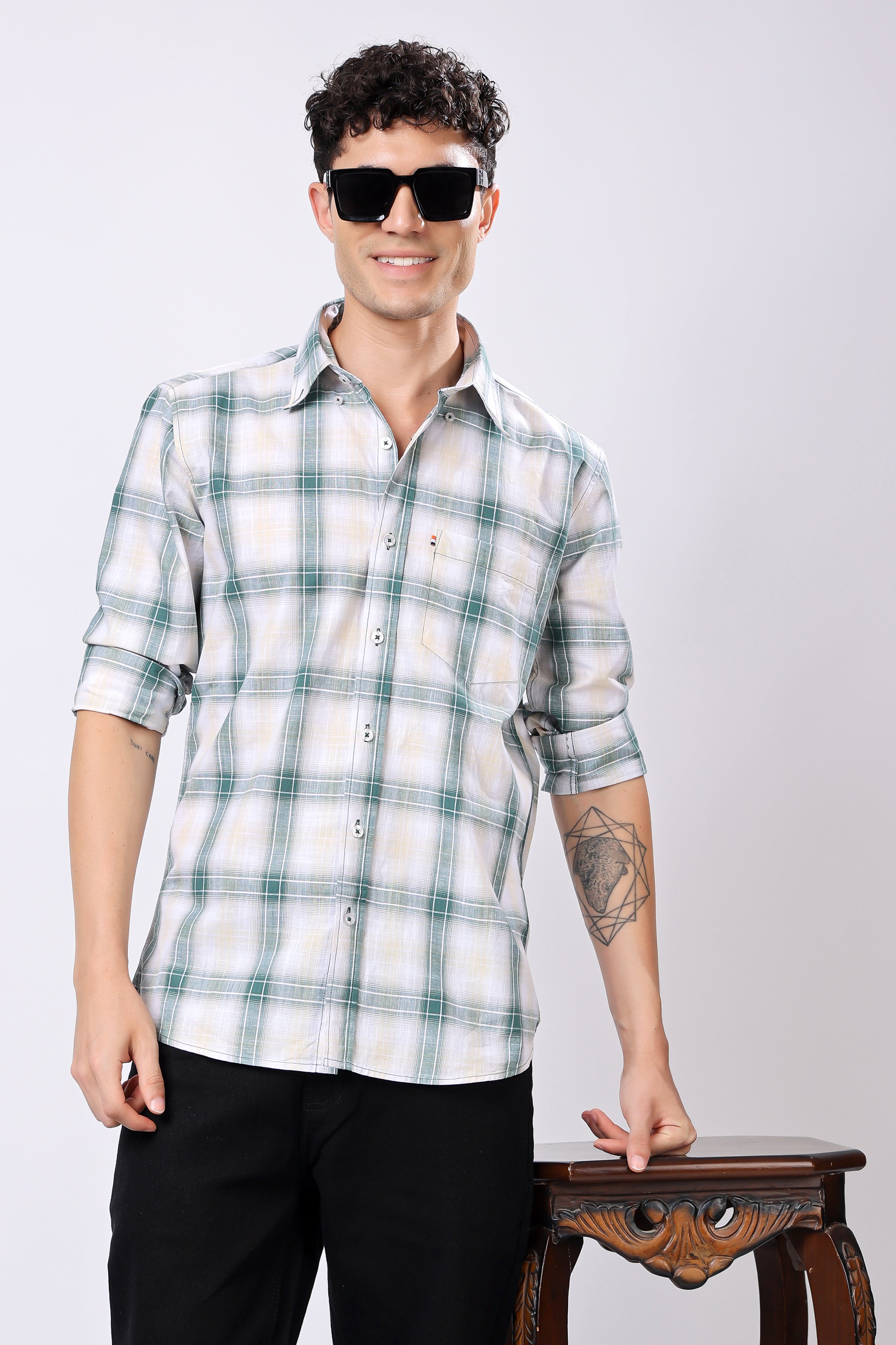 Stylox Regular Fit Full Sleeve Casual Check Shirt for Men - Stylox
