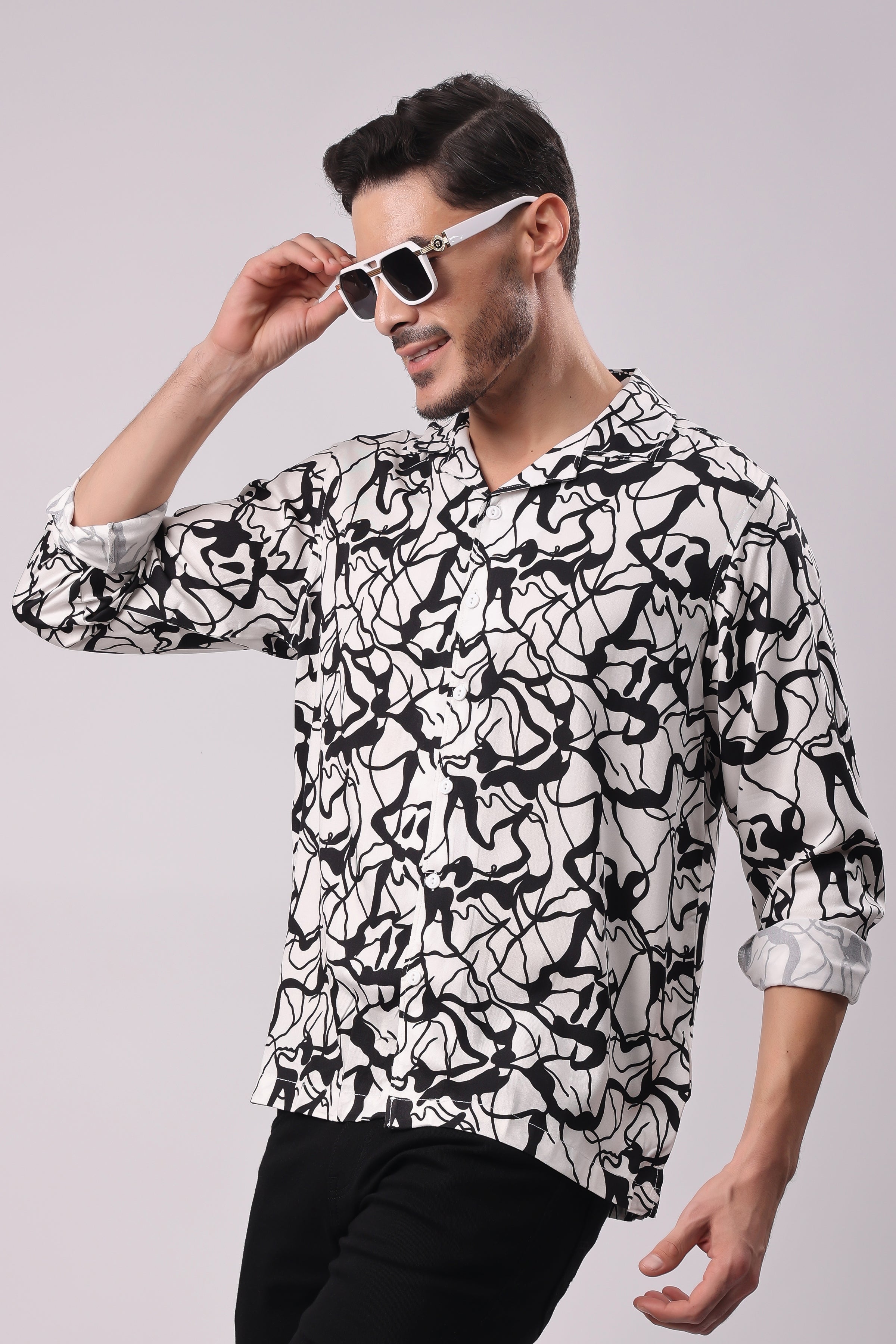 Stylox Mens Full Sleeve Printed Shirt - Stylox