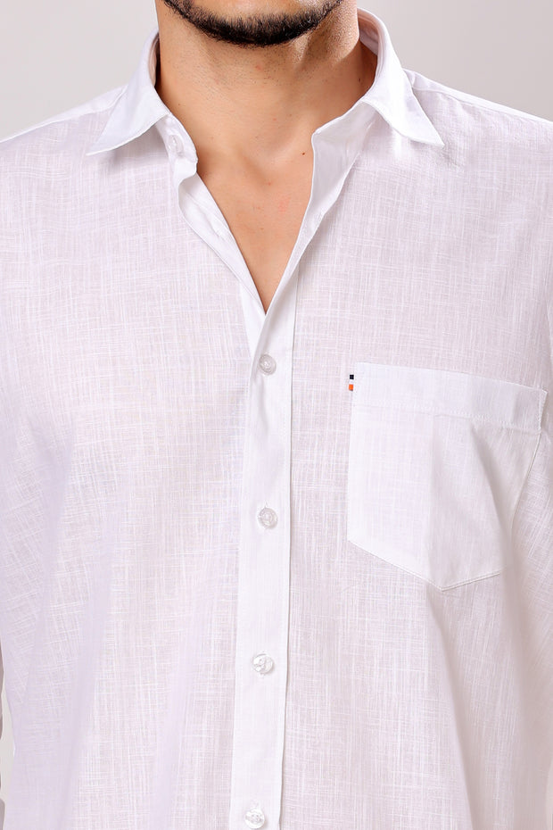 Stylox Men's Solid Full Sleeve Casual Shirt Color - White
