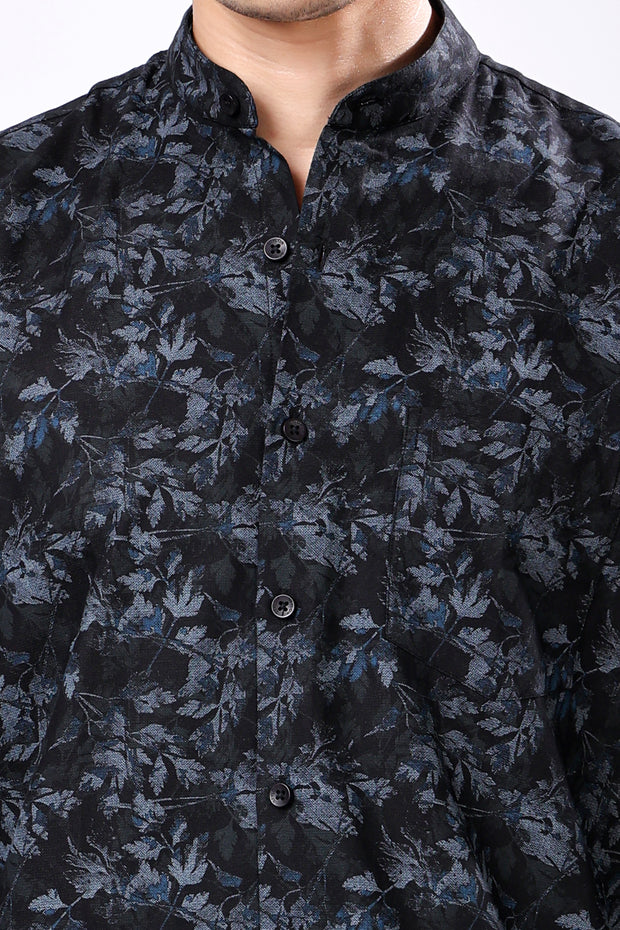 Stylox Full Sleeve Leaf Print Casual Shirt
