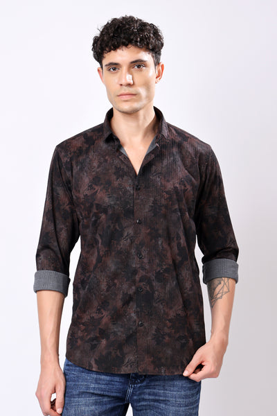 Stylox Flower Leaf Print Casual Shirt For Men