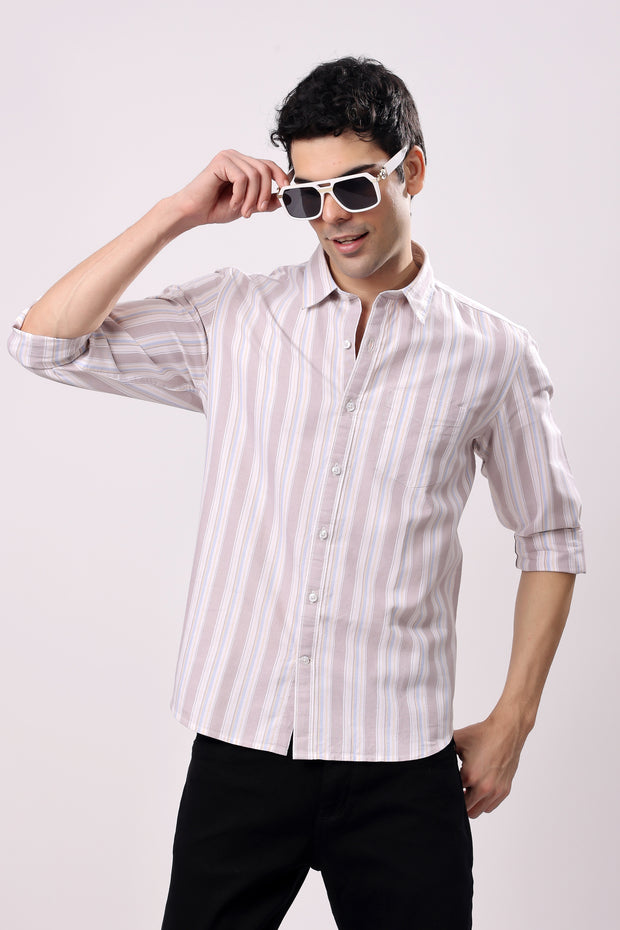 Men's Striped Slim Fit Casual Shirt