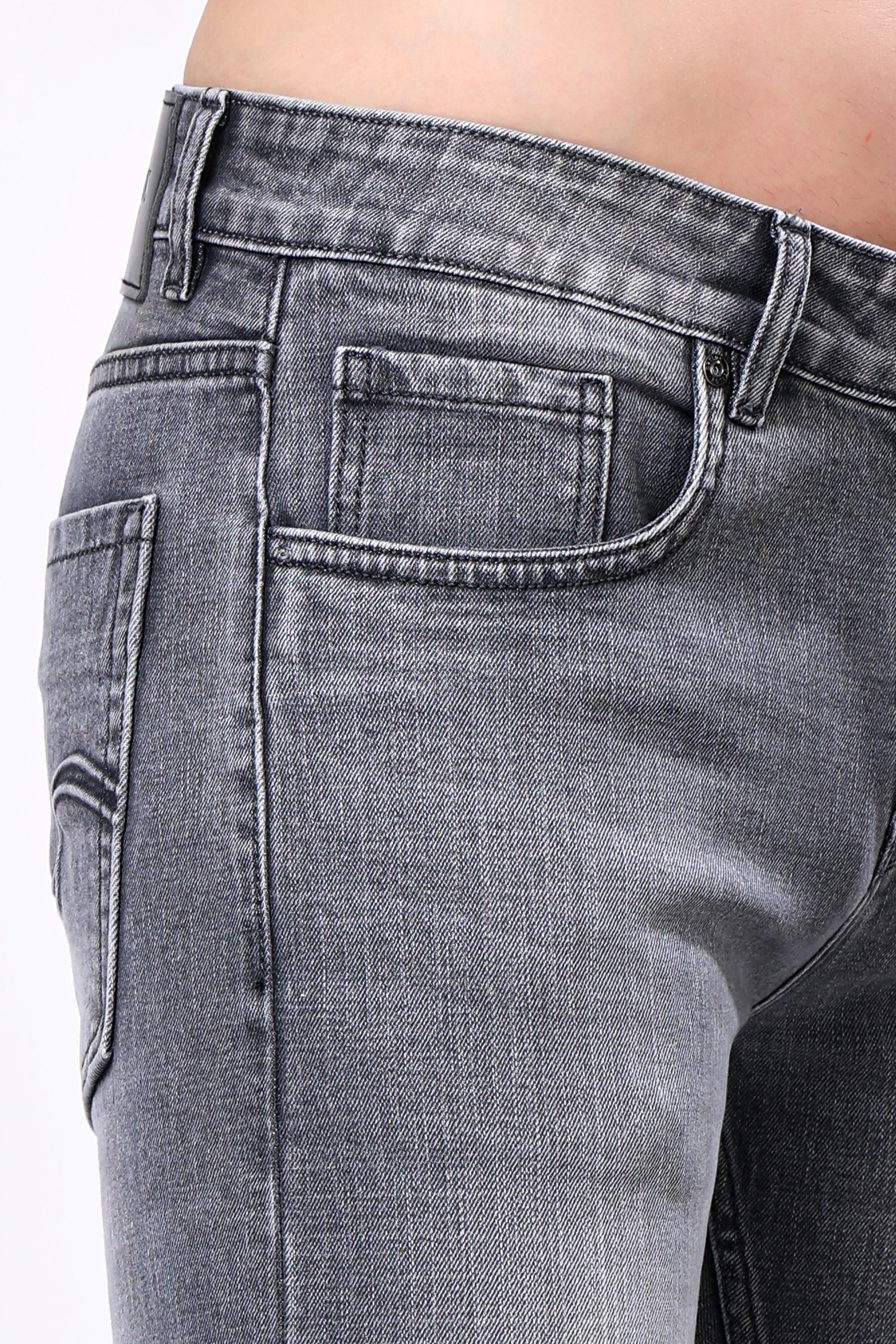Stylox Men’s Slim Fit Denim Jeans - Dark Grey, Mid Dark Grey , Steal Grey & Mid Steal Grey
