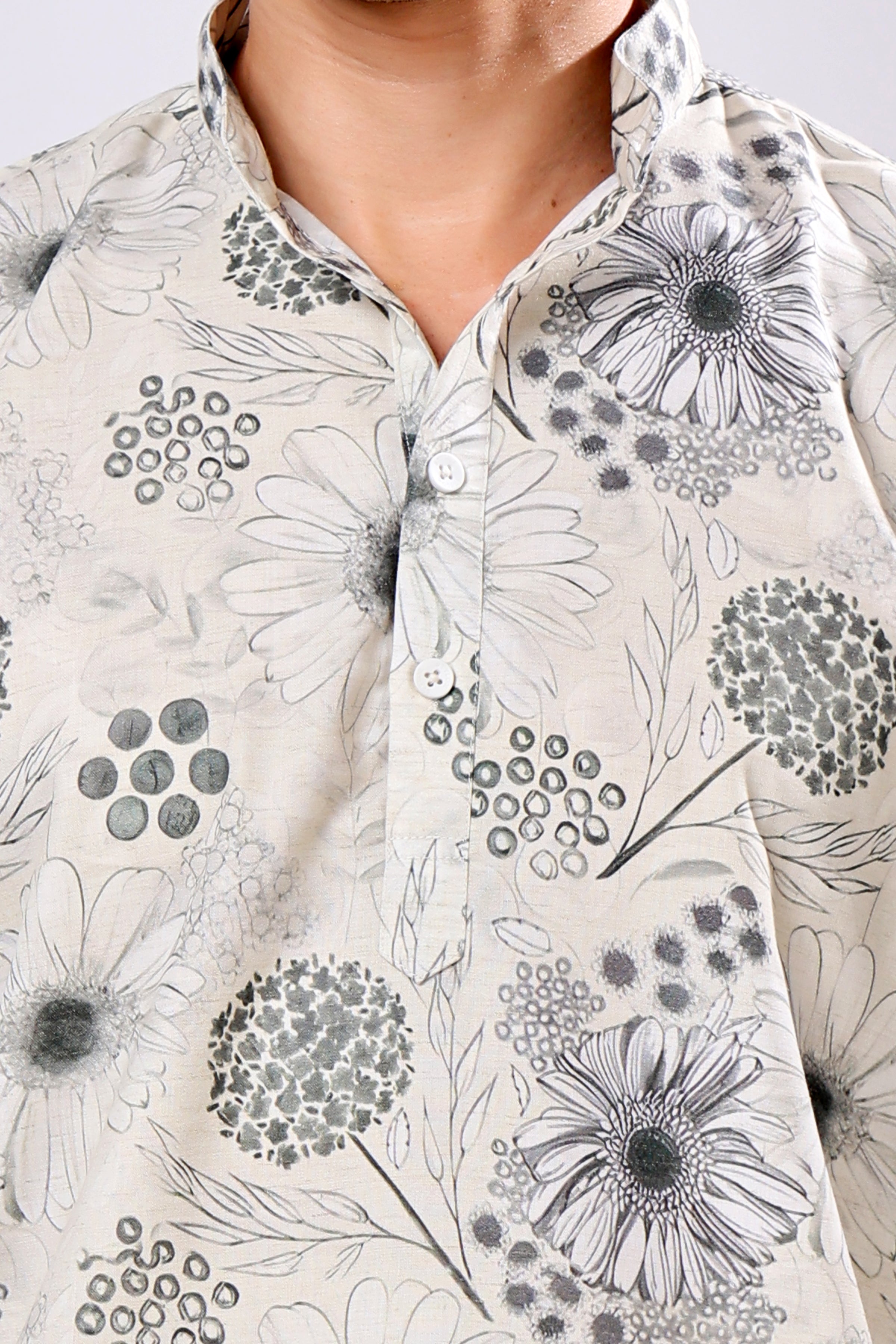 Stylox Flower Print Full Sleeve Casual Kurta