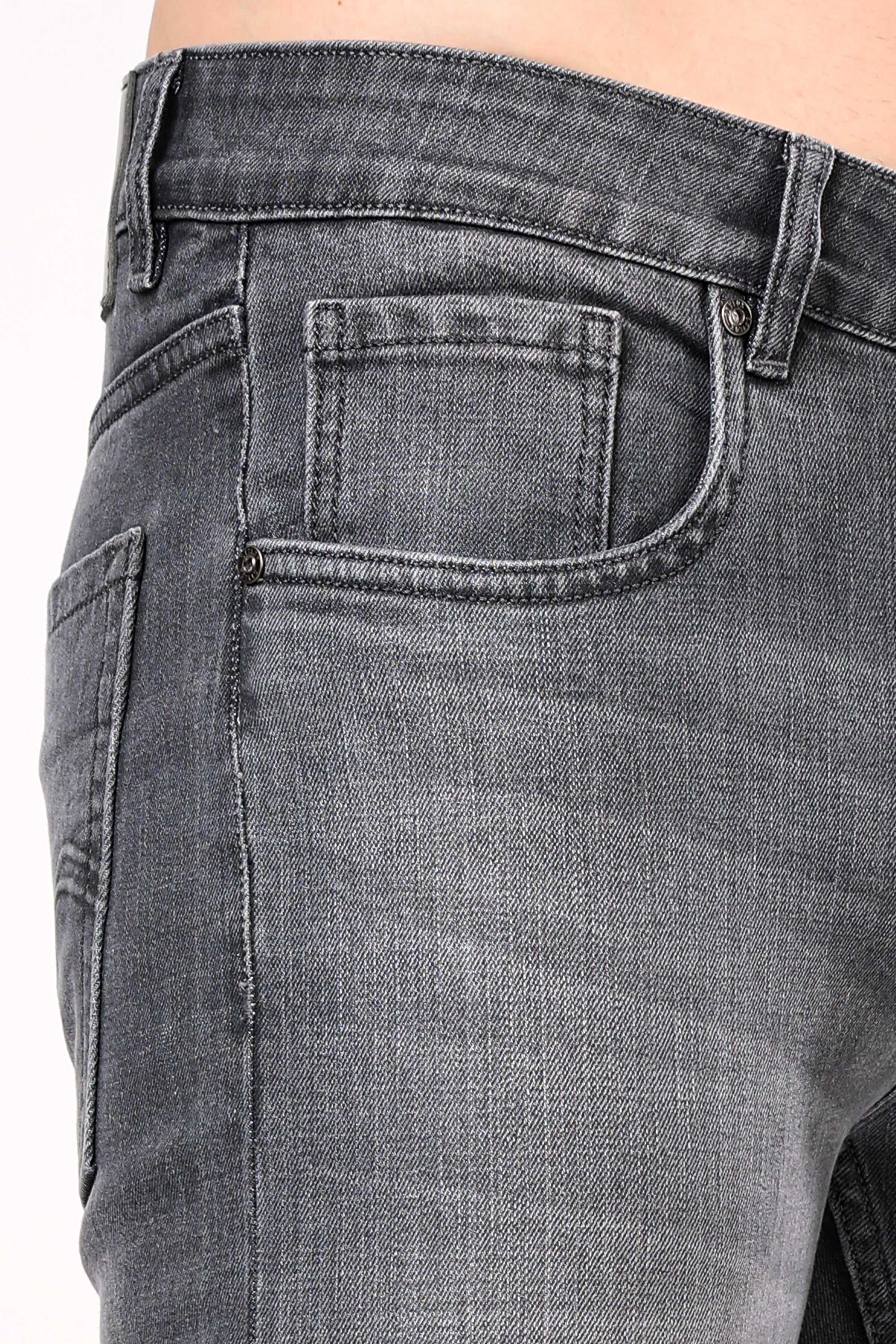 Stylox Men’s Slim Fit Denim Jeans - Dark Grey, Mid Dark Grey , Steal Grey & Mid Steal Grey
