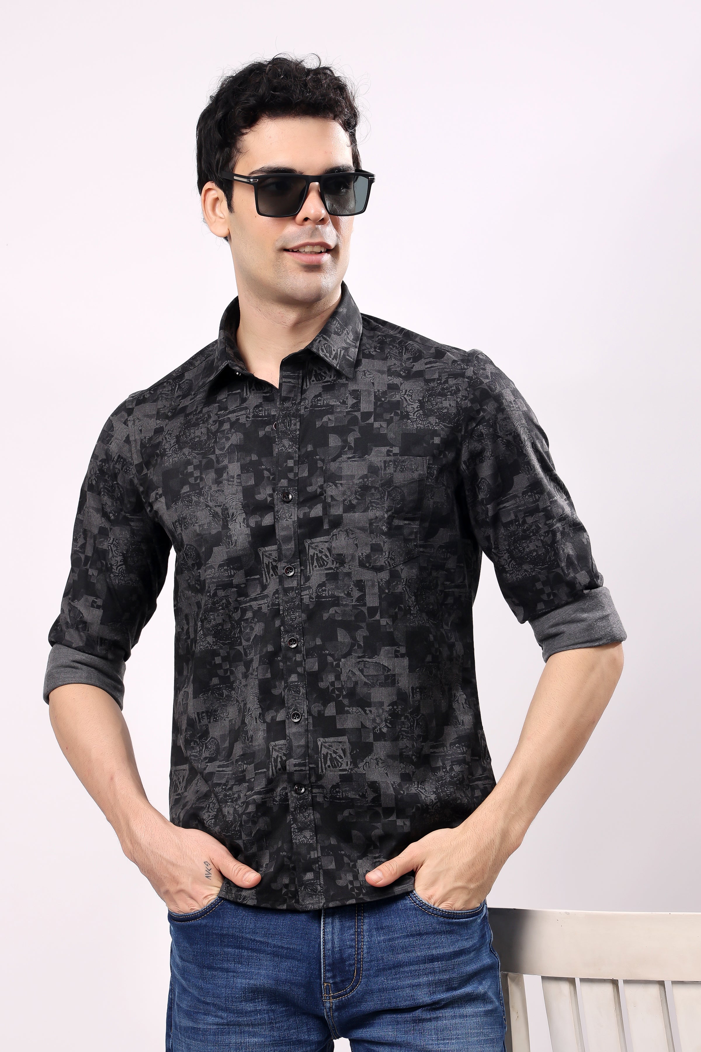 Stylox Mens Full Sleeve Print Shirt - Stylox