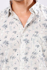 STYLOX HALF SLEEVE FLOWER LEAF PRINT CASUAL SHIRT