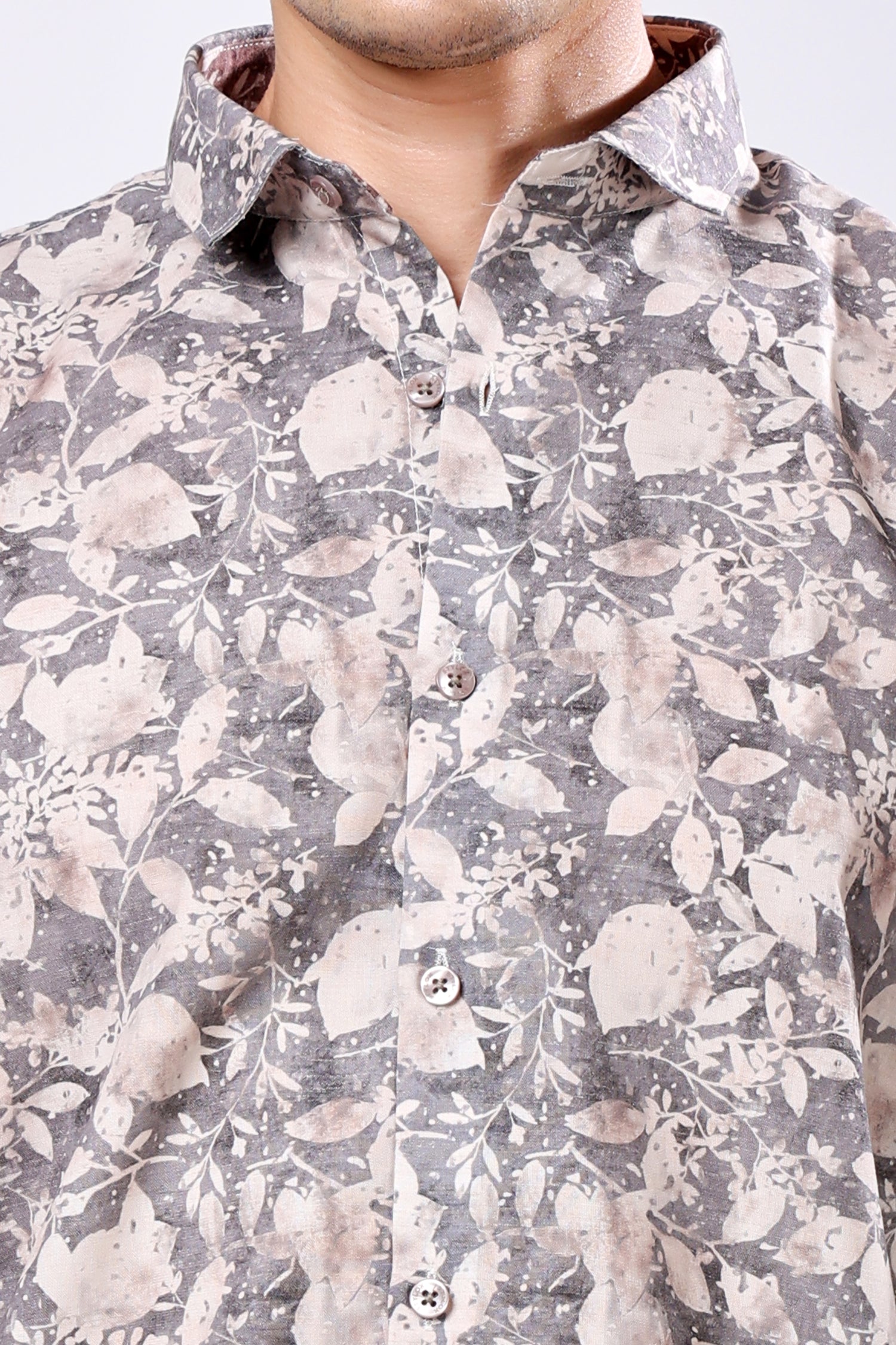 STYLOX Leaf Print Casual Full Sleeve Shirt