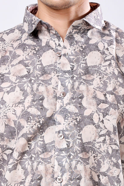 STYLOX Leaf Print Casual Full Sleeve Shirt