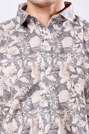 STYLOX Leaf Print Casual Full Sleeve Shirt