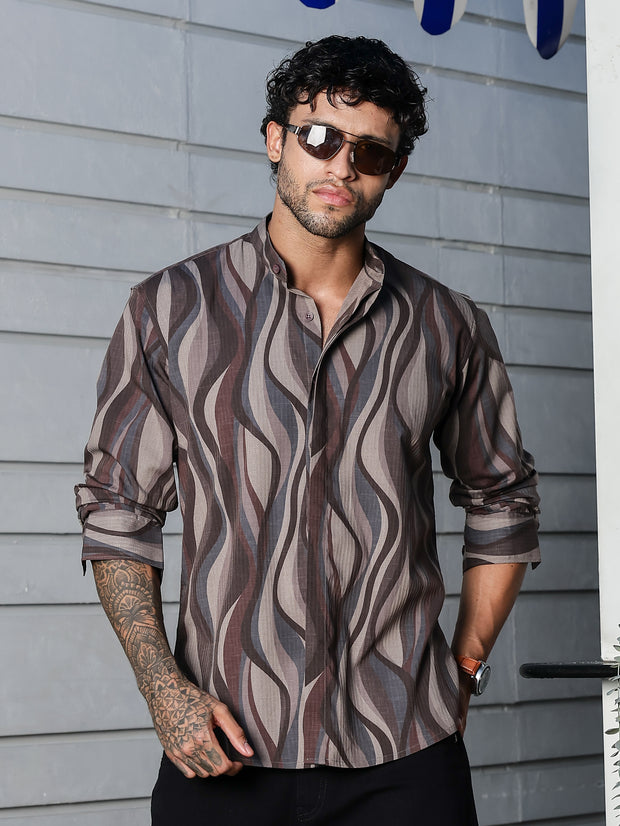 STYLOX ABSTRACT PRINT FULL SLEEVE CASUAL SHIRT