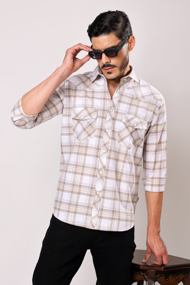 Stylox Men's Full Sleeve Casual Check Shirt