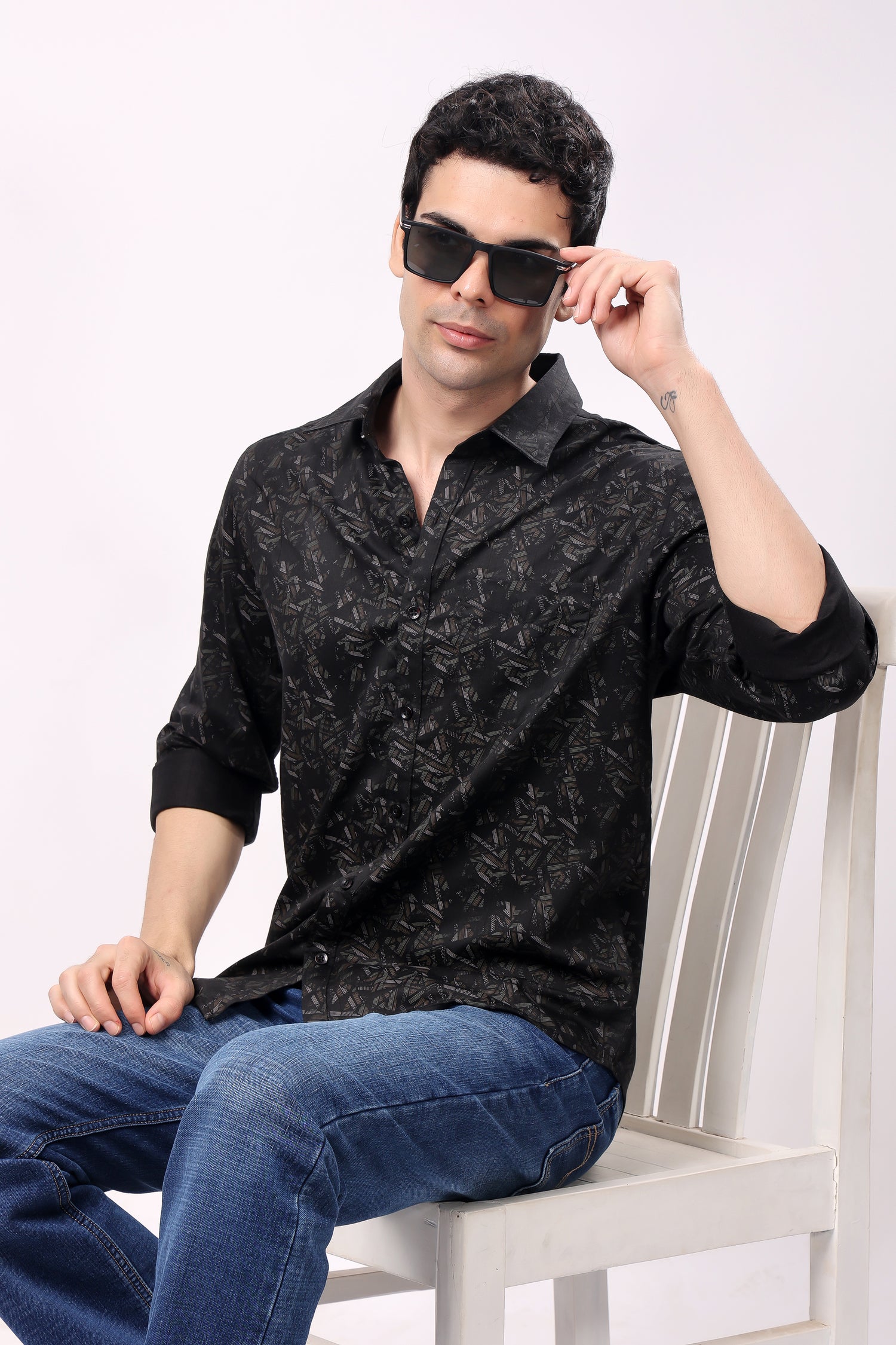 Stylox Mens Full Sleeve Print Shirt