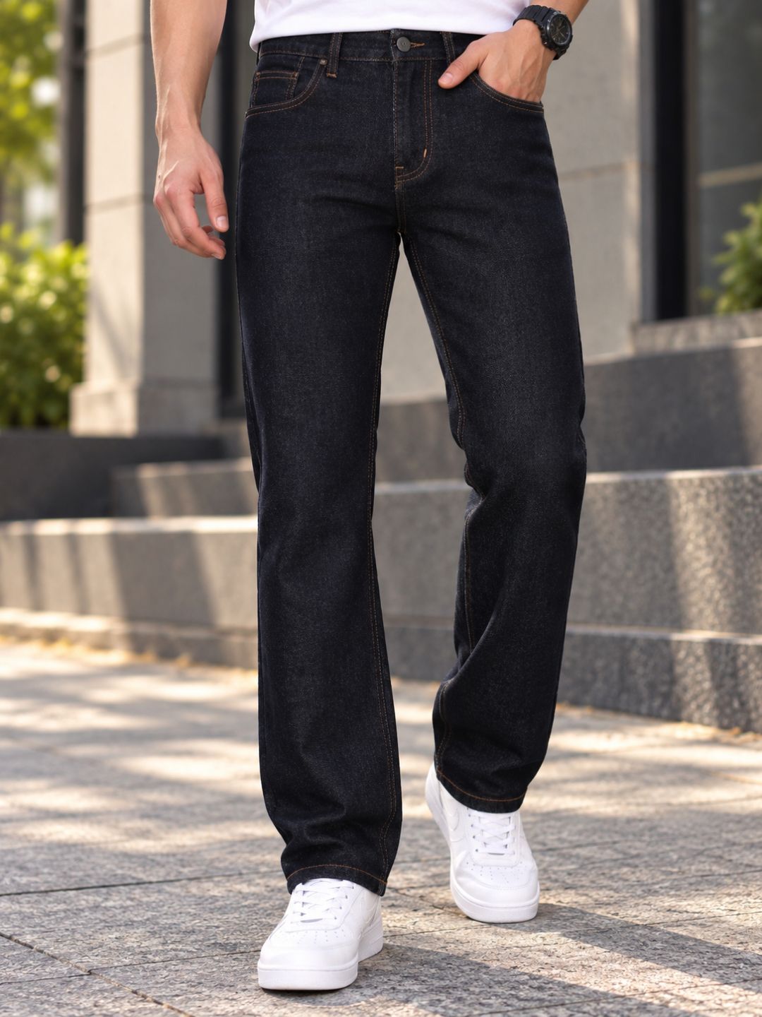 Stylox Men’s Comfort Fit No-Fade Stretchable Denim Jeans