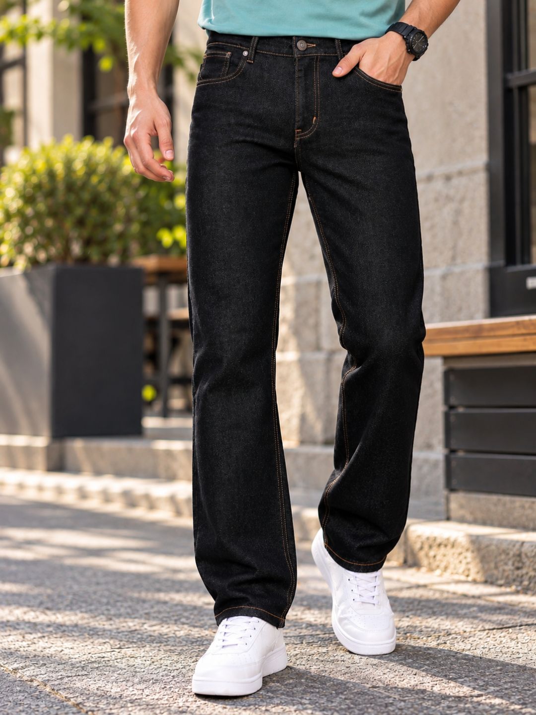 Stylox Men’s Comfort Fit No-Fade Stretchable Denim Jeans