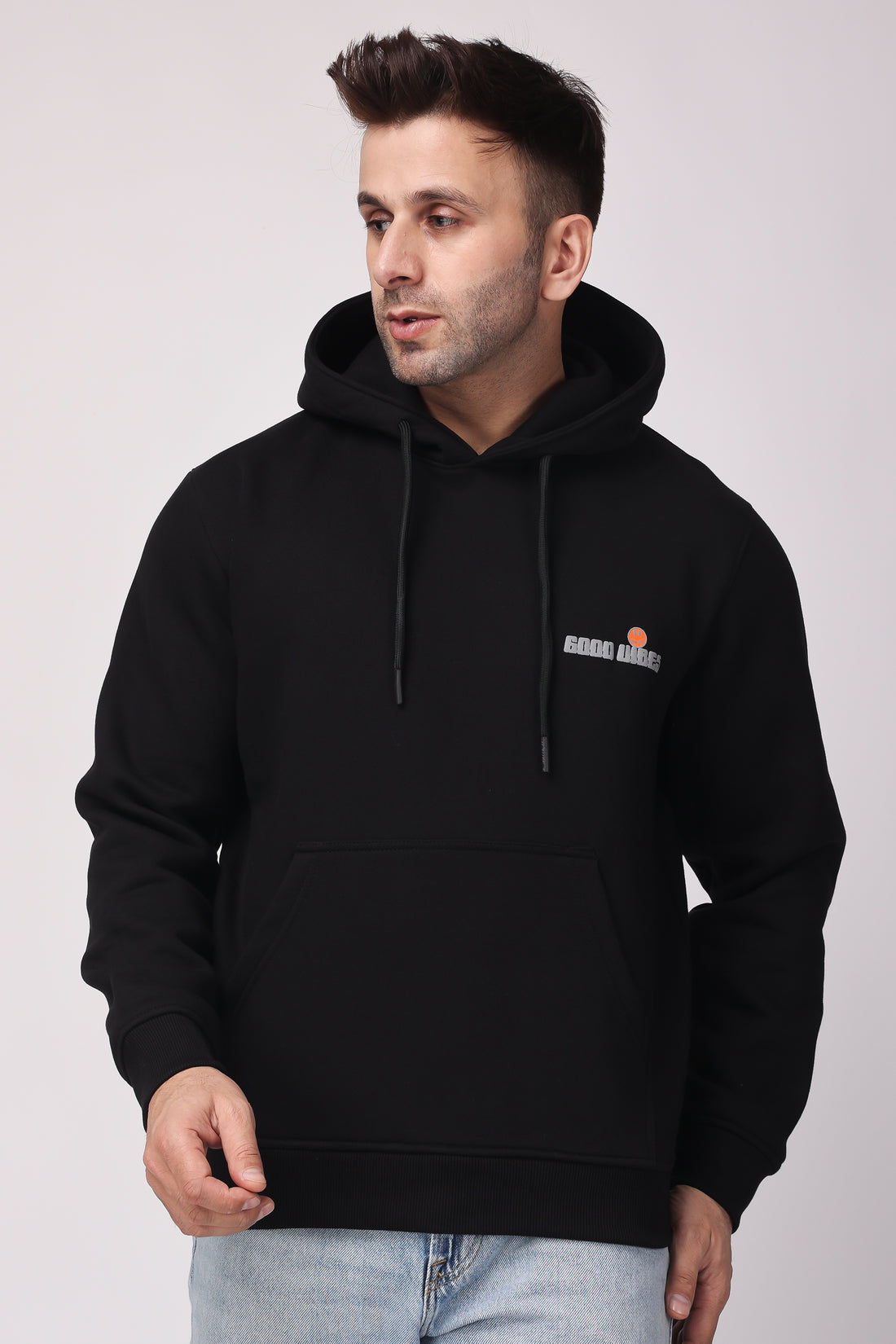 STYLOX GOOD VIBES PRINTED HOODIE