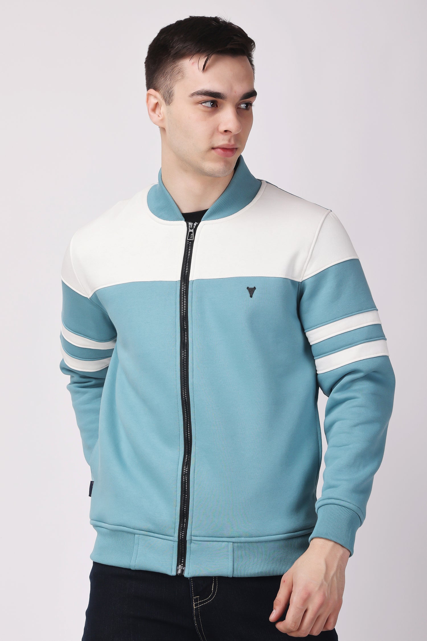 STYLOX CREW NECK SOLID JACKET FOR MEN