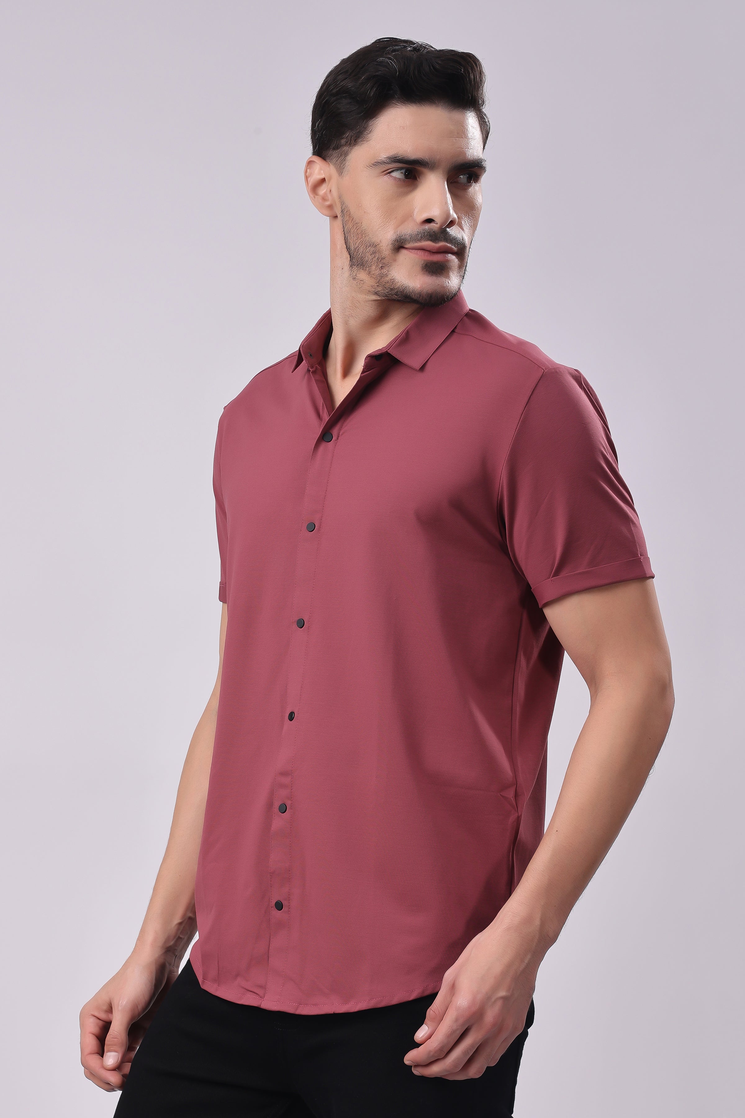 Stylox Men's Half Sleeve Front Open Casual Shirt – Premium Cotton Blend Button-Down Summer Shirt for Smart Everyday Comfort - Stylox