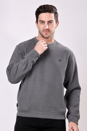 STYLOX Cotton Crew Neck Solid Sweatshirt For Men