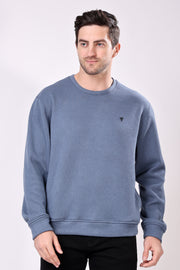 STYLOX Cotton Crew Neck Solid Sweatshirt For Men