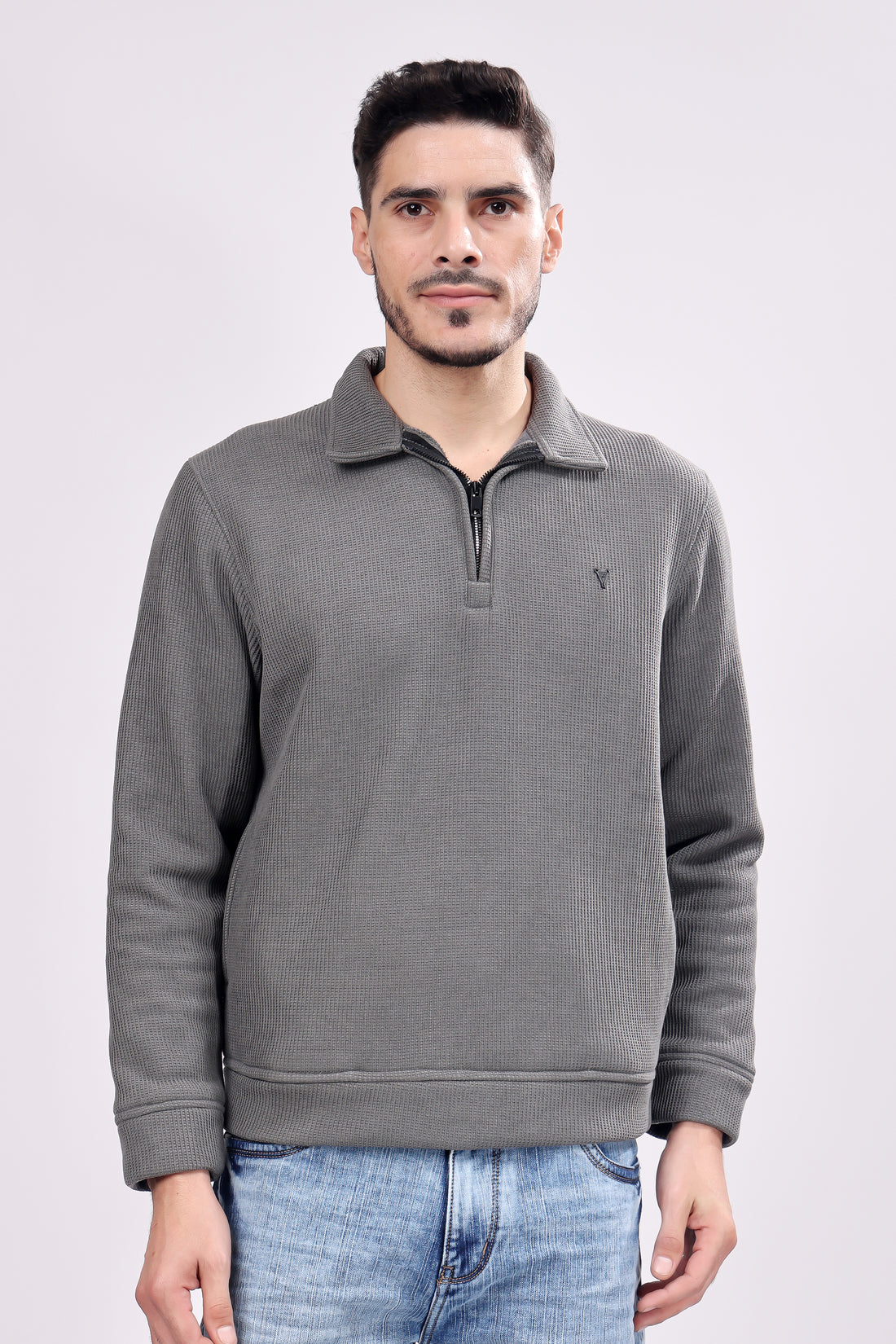 STYLOX Zipper Neck SWEATSHIRT For Men