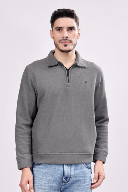 STYLOX Zipper Neck SWEATSHIRT For Men