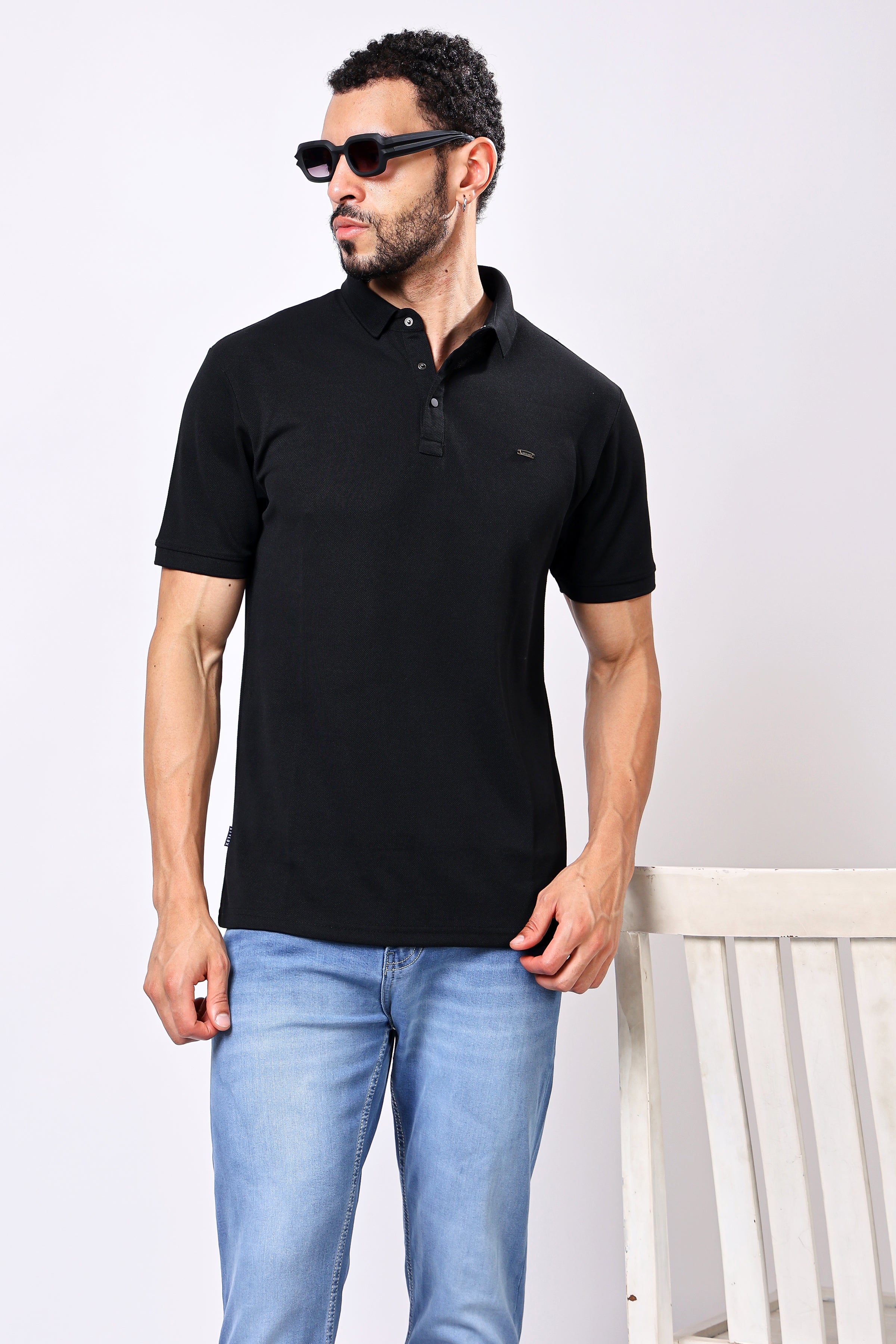 Stylox Solid Polo T-Shirt For Men - Stylox