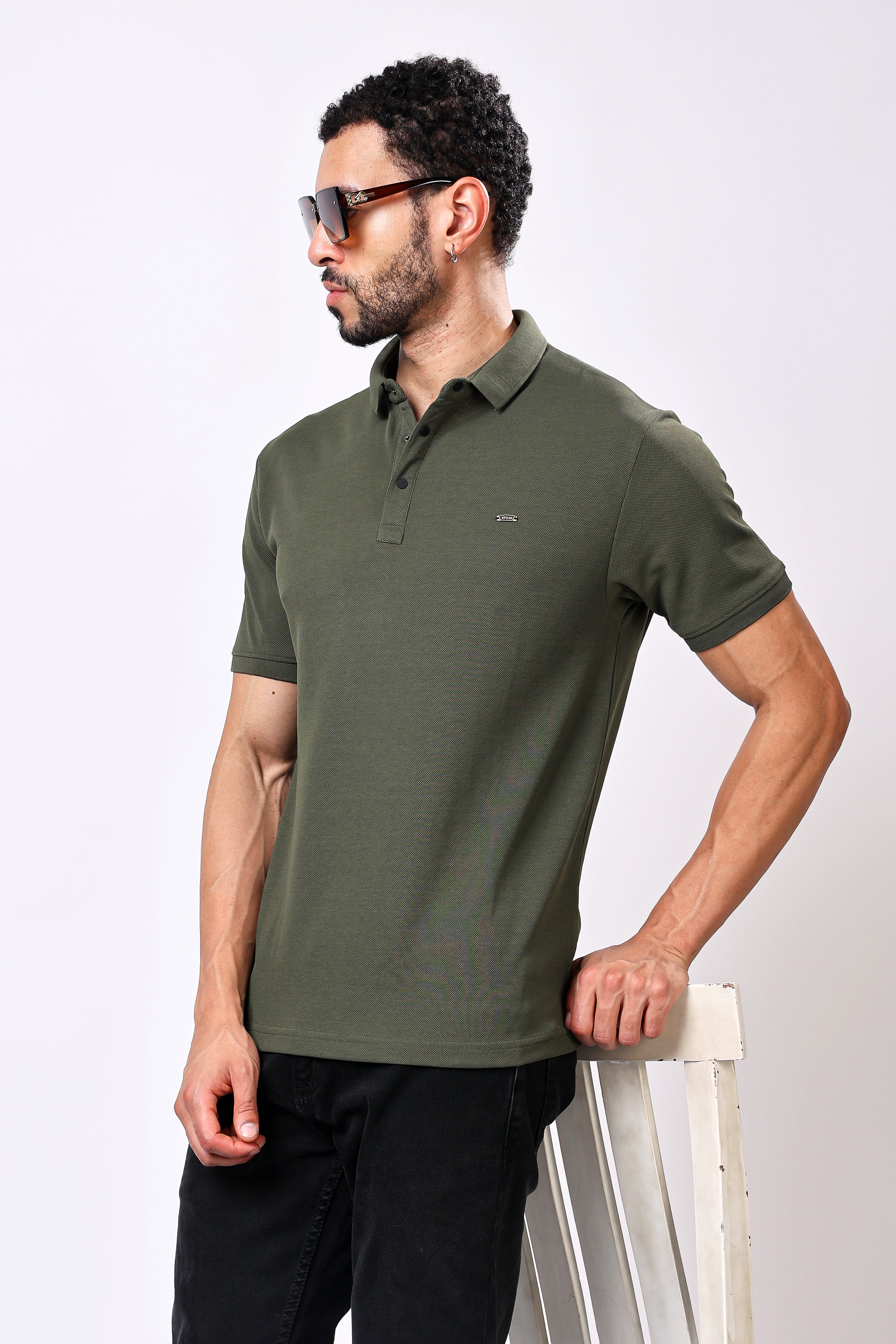 Stylox Solid Polo T-Shirt For Men - Stylox