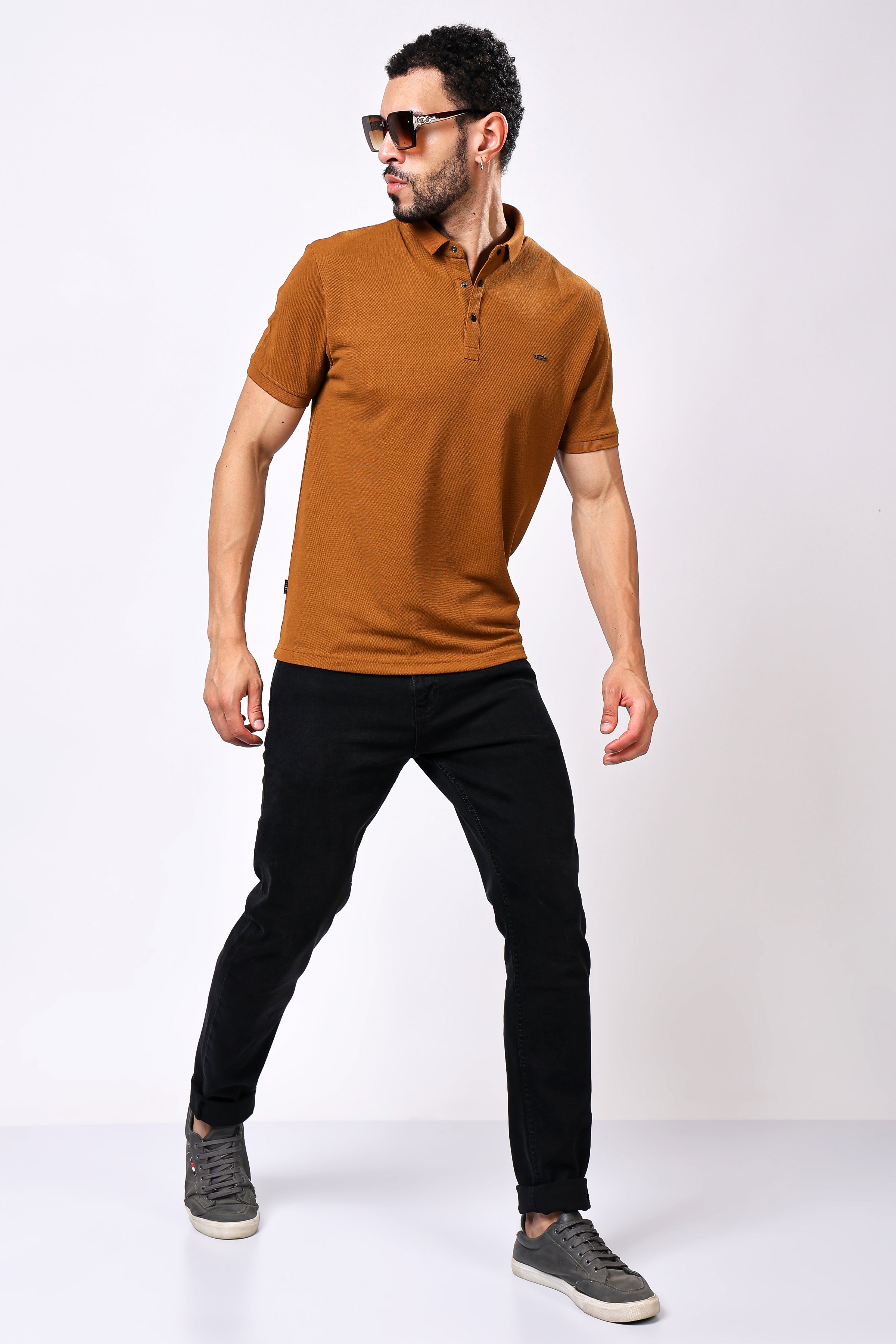 Stylox Solid Polo T-Shirt For Men - Stylox