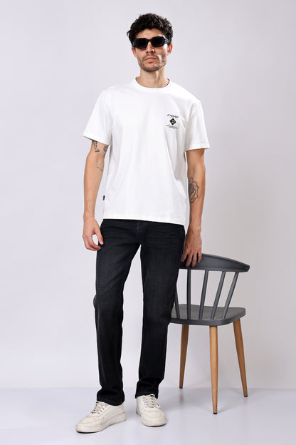 Stylox Men’s Oversized Round Neck Half Sleeve Back Printed T-Shirt | Premium Cotton Loose Fit Graphic Tee for Streetwear