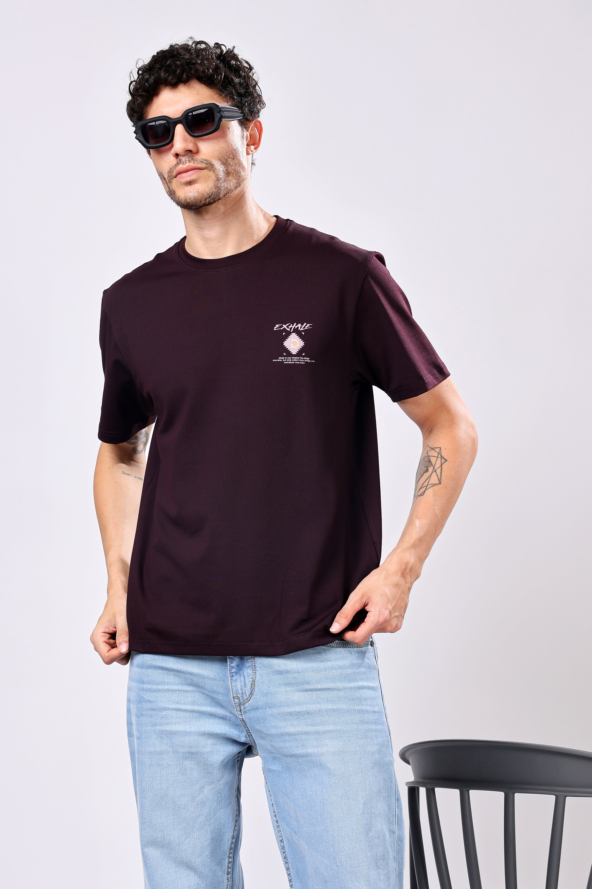 Stylox Men’s Oversized Round Neck Half Sleeve Back Printed T-Shirt | Premium Cotton Loose Fit Graphic Tee for Streetwear - Stylox