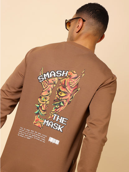 Stylox Men’s Round Neck Full Sleeve Sweatshirt with Back Graphic Print – Casual Streetwear Style