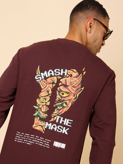 Stylox Men’s Round Neck Full Sleeve Sweatshirt with Back Graphic Print – Casual Streetwear Style