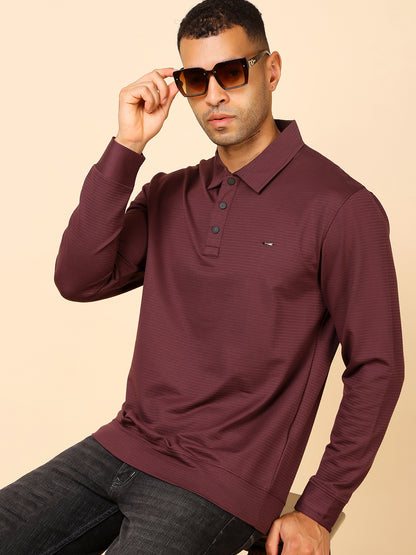 Stylox Men’s Polo Neck Sweatshirt with Button Placket