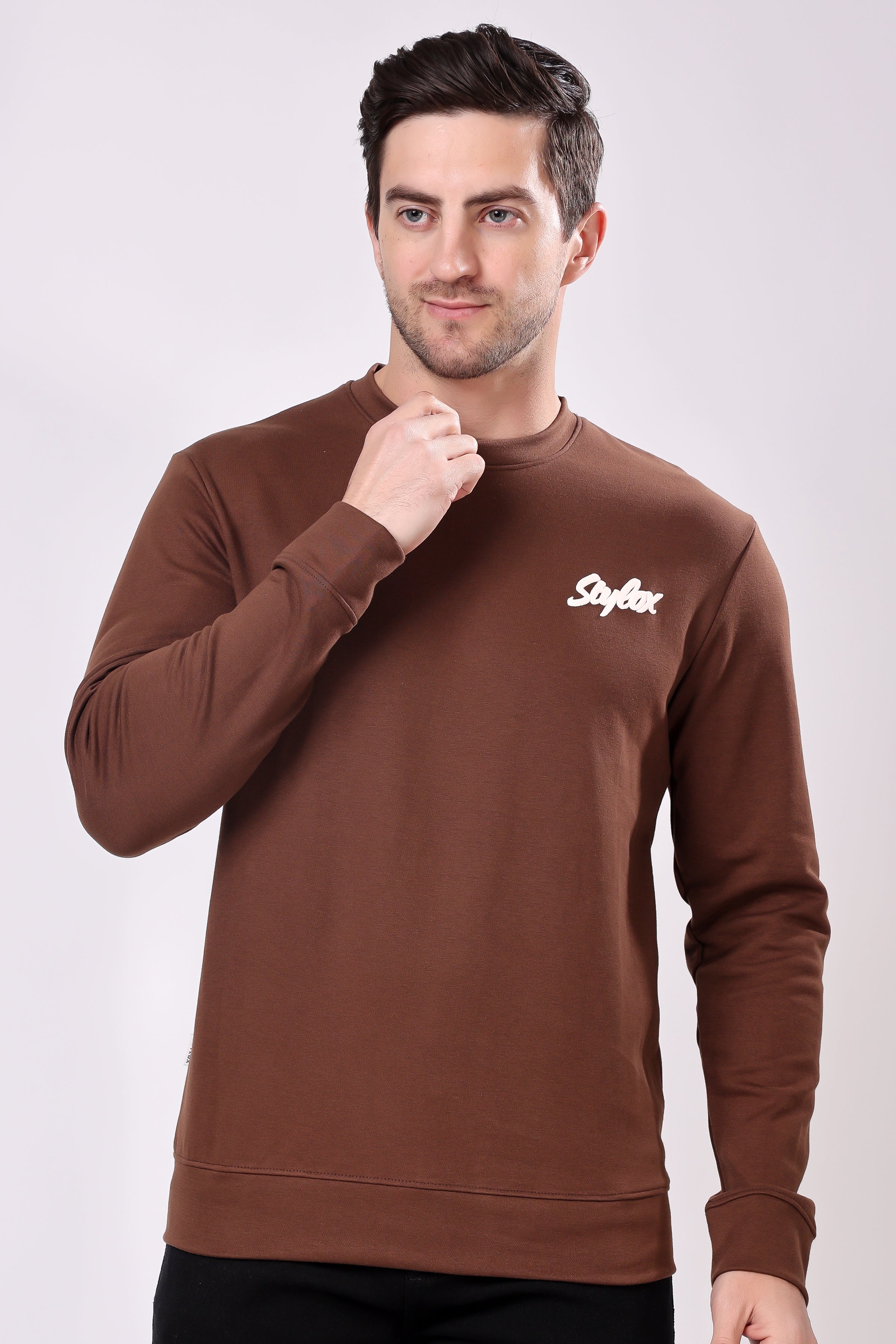 STYLOX Printed Cotton Round Neck Sweatshirt For Men - Stylox