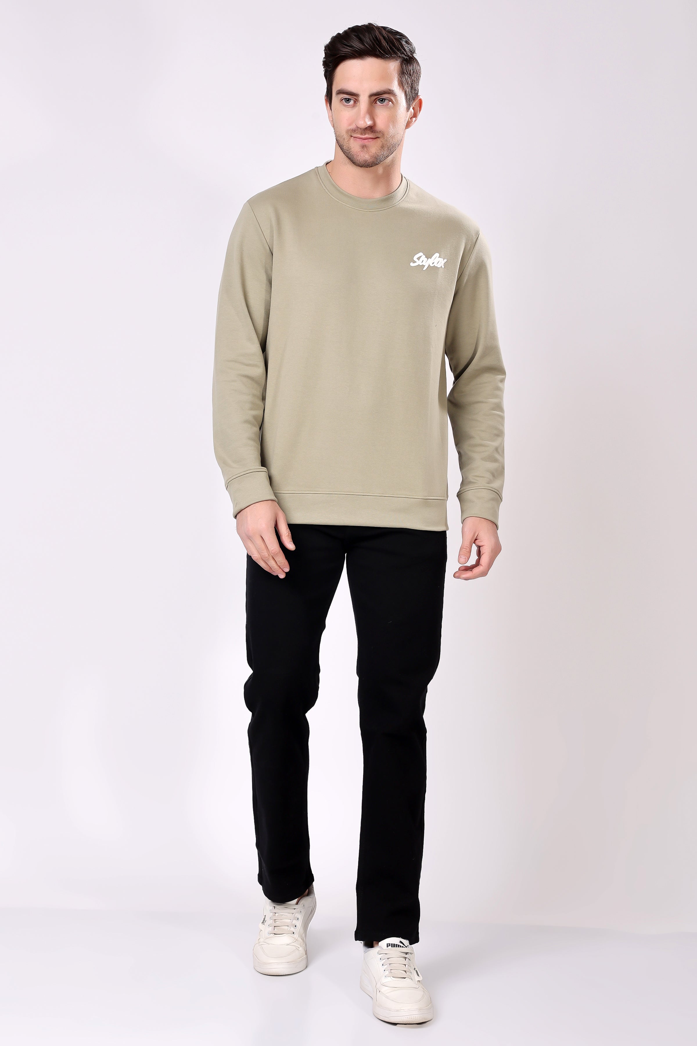 STYLOX Printed Cotton Round Neck Sweatshirt For Men - Stylox