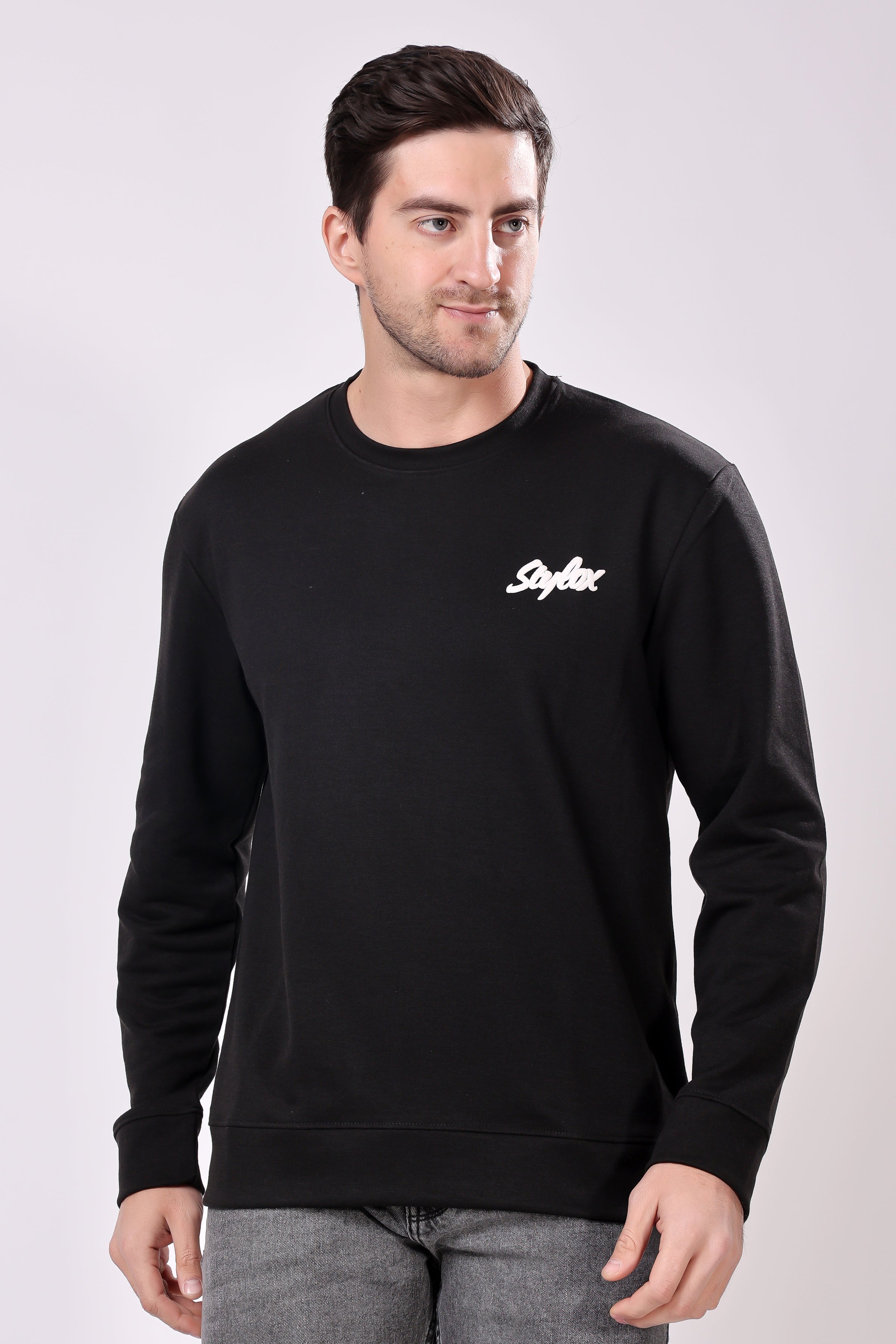 STYLOX Printed Cotton Round Neck Sweatshirt For Men - Stylox