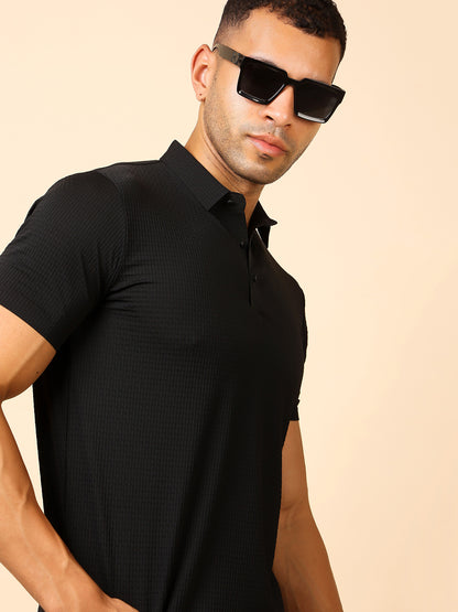 Stylox Premium Stretchable Nylon-Spandex Solid Polo T-Shirt – Sleek Comfort &amp; Performance