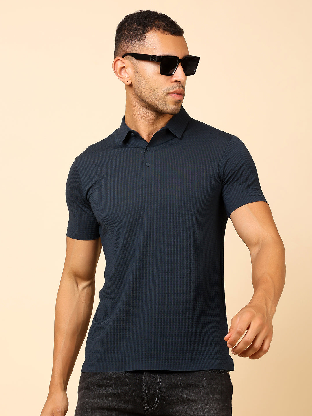 Stylox Premium Stretchable Nylon-Spandex Solid Polo T-Shirt – Sleek Comfort & Performance - Stylox