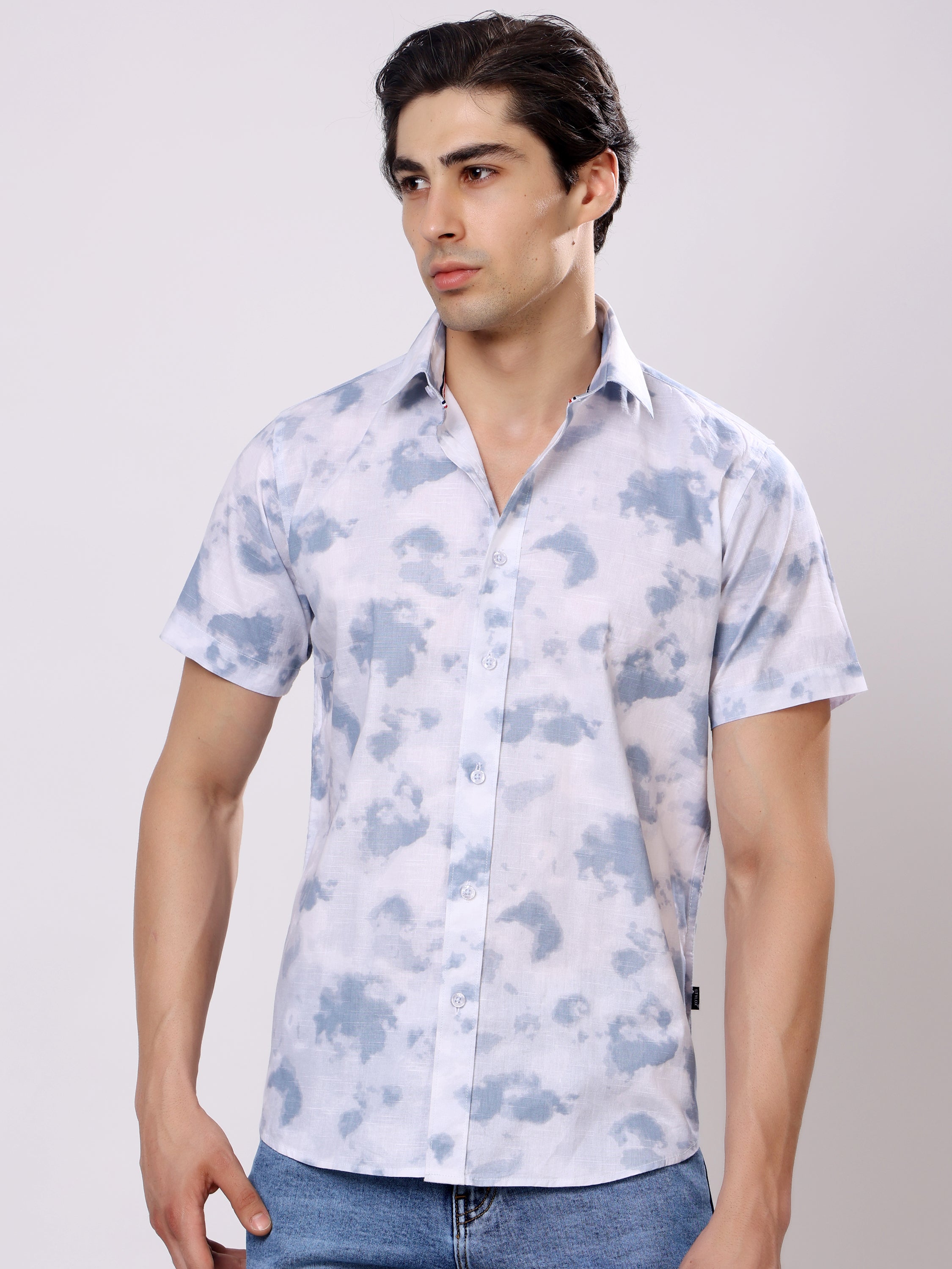 Stylox Men’s Regular Fit Half Sleeve Stylish Tie-Dye Printed Casual Shirt